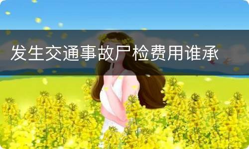 发生交通事故尸检费用谁承
