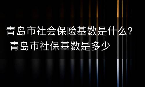 青岛市社会保险基数是什么？ 青岛市社保基数是多少