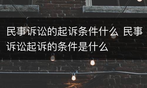 民事诉讼的起诉条件什么 民事诉讼起诉的条件是什么