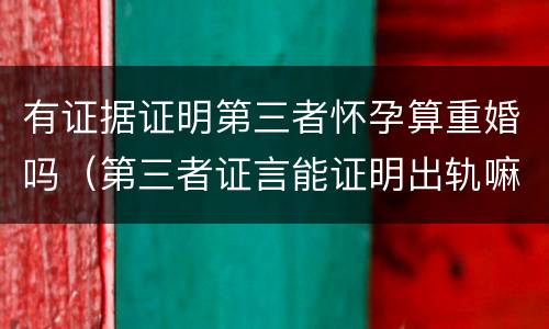有证据证明第三者怀孕算重婚吗（第三者证言能证明出轨嘛）