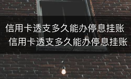 信用卡透支多久能办停息挂账 信用卡透支多久能办停息挂账呢