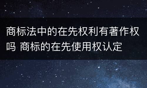 商标法中的在先权利有著作权吗 商标的在先使用权认定