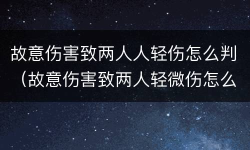 故意伤害致两人人轻伤怎么判（故意伤害致两人轻微伤怎么判）