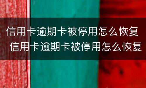 信用卡逾期卡被停用怎么恢复 信用卡逾期卡被停用怎么恢复app还能转账吗