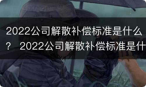 2022公司解散补偿标准是什么？ 2022公司解散补偿标准是什么样的