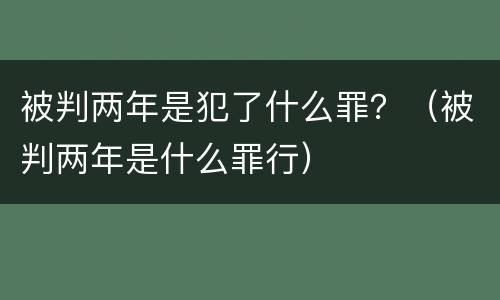 被判两年是犯了什么罪？（被判两年是什么罪行）