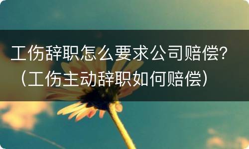 工伤辞职怎么要求公司赔偿？（工伤主动辞职如何赔偿）