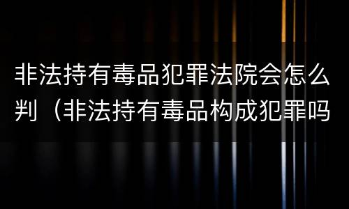 非法持有毒品犯罪法院会怎么判（非法持有毒品构成犯罪吗）