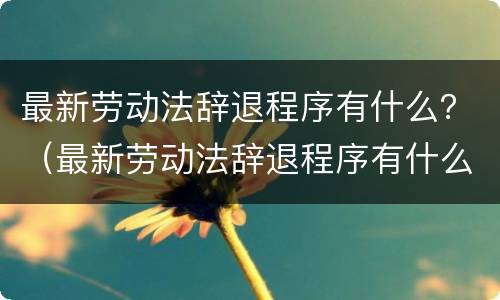 最新劳动法辞退程序有什么？（最新劳动法辞退程序有什么规定）