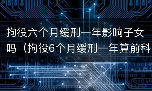 拘役六个月缓刑一年影响子女吗（拘役6个月缓刑一年算前科吗）