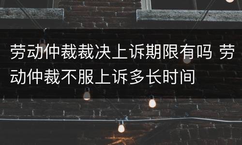 劳动仲裁裁决上诉期限有吗 劳动仲裁不服上诉多长时间