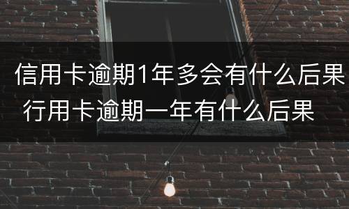 信用卡逾期1年多会有什么后果 行用卡逾期一年有什么后果