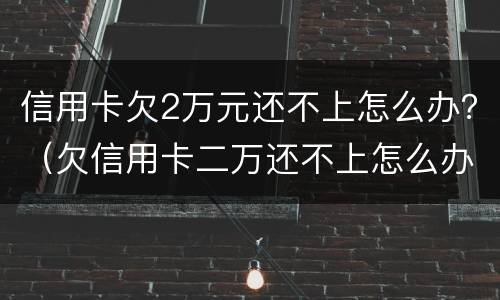 信用卡欠2万元还不上怎么办？（欠信用卡二万还不上怎么办）