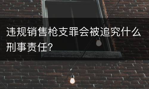违规销售枪支罪会被追究什么刑事责任？