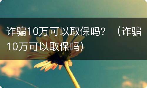 诈骗10万可以取保吗？（诈骗10万可以取保吗）