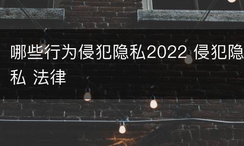 哪些行为侵犯隐私2022 侵犯隐私 法律