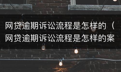 网贷逾期诉讼流程是怎样的（网贷逾期诉讼流程是怎样的案例）