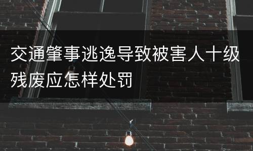 交通肇事逃逸导致被害人十级残废应怎样处罚