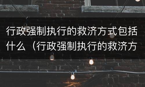 行政强制执行的救济方式包括什么（行政强制执行的救济方式包括什么内容）