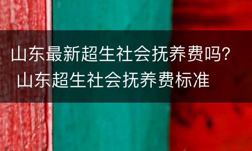 山东最新超生社会抚养费吗？ 山东超生社会抚养费标准