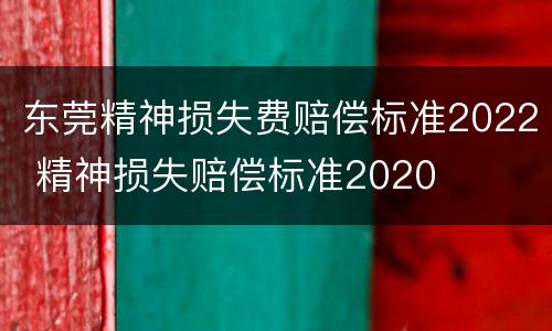 东莞精神损失费赔偿标准2022 精神损失赔偿标准2020