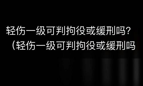 轻伤一级可判拘役或缓刑吗？（轻伤一级可判拘役或缓刑吗判几年）