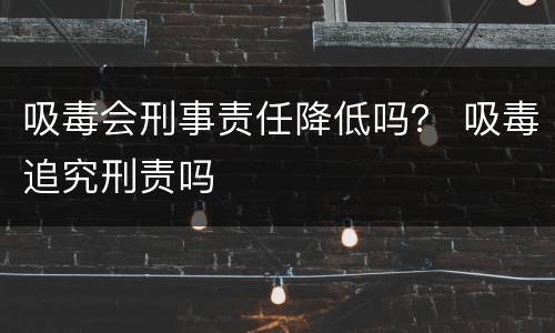吸毒会刑事责任降低吗？ 吸毒追究刑责吗