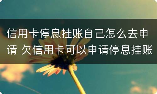 信用卡停息挂账自己怎么去申请 欠信用卡可以申请停息挂账吗