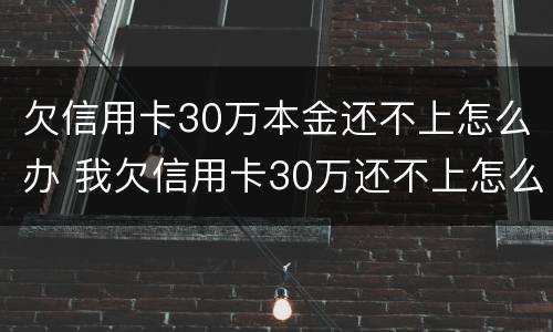 欠信用卡30万本金还不上怎么办 我欠信用卡30万还不上怎么办