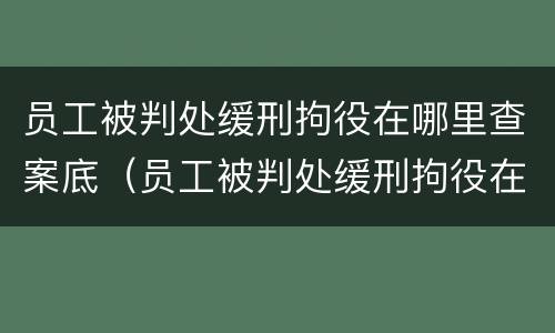 员工被判处缓刑拘役在哪里查案底（员工被判处缓刑拘役在哪里查案底记录）