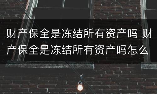 财产保全是冻结所有资产吗 财产保全是冻结所有资产吗怎么查