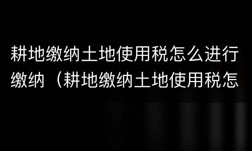 耕地缴纳土地使用税怎么进行缴纳（耕地缴纳土地使用税怎么进行缴纳申报）