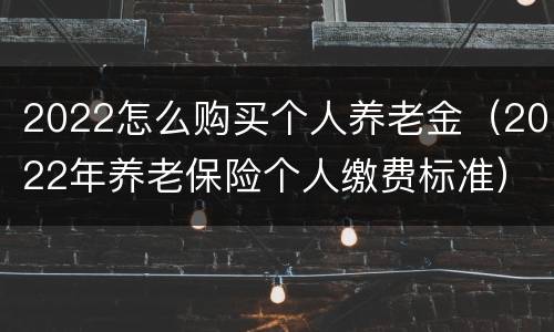 2022怎么购买个人养老金（2022年养老保险个人缴费标准）