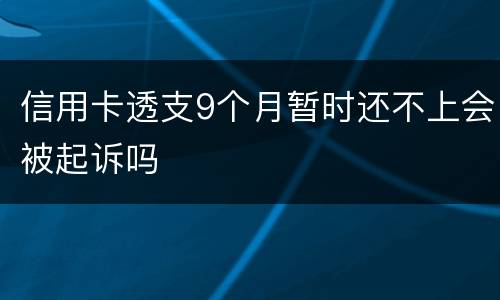 信用卡透支9个月暂时还不上会被起诉吗