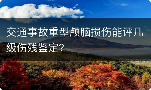 交通事故重型颅脑损伤能评几级伤残鉴定？