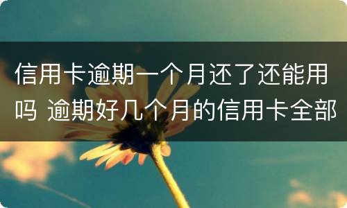 信用卡逾期一个月还了还能用吗 逾期好几个月的信用卡全部还款了还能用吗