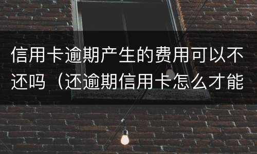 信用卡逾期产生的费用可以不还吗（还逾期信用卡怎么才能不还利息）
