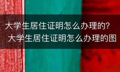 大学生居住证明怎么办理的？ 大学生居住证明怎么办理的图片