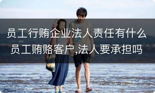 员工行贿企业法人责任有什么 员工贿赂客户,法人要承担吗