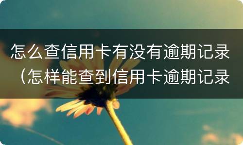 怎么查信用卡有没有逾期记录（怎样能查到信用卡逾期记录）