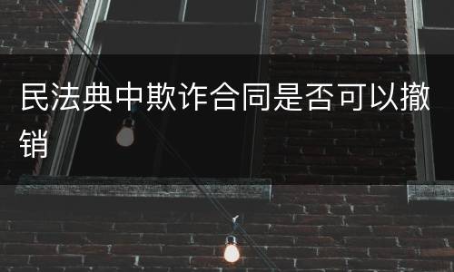 民法典中欺诈合同是否可以撤销