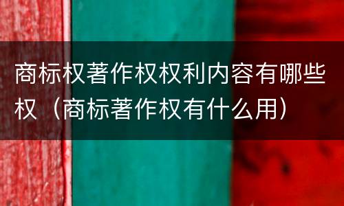 商标权著作权权利内容有哪些权（商标著作权有什么用）