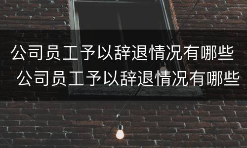 公司员工予以辞退情况有哪些 公司员工予以辞退情况有哪些补偿