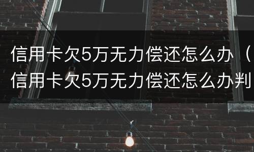 信用卡欠5万无力偿还怎么办（信用卡欠5万无力偿还怎么办判几年）