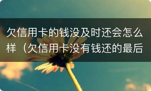 欠信用卡的钱没及时还会怎么样（欠信用卡没有钱还的最后都怎么样了）