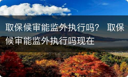 取保候审能监外执行吗？ 取保候审能监外执行吗现在