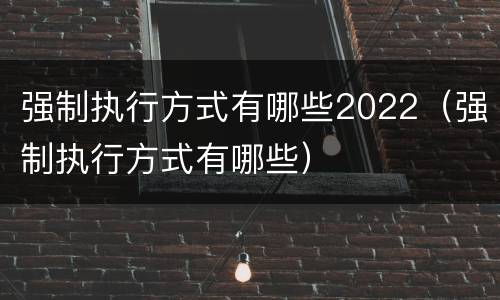强制执行方式有哪些2022（强制执行方式有哪些）