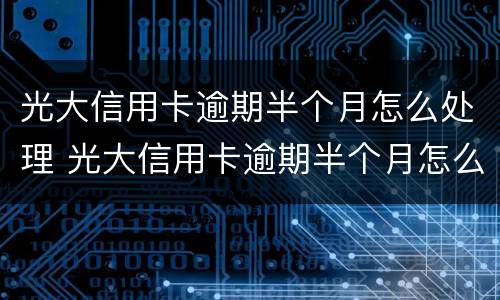 光大信用卡逾期半个月怎么处理 光大信用卡逾期半个月怎么处理最好