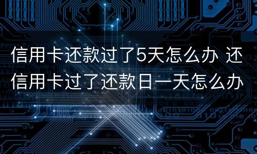 信用卡还款过了5天怎么办 还信用卡过了还款日一天怎么办