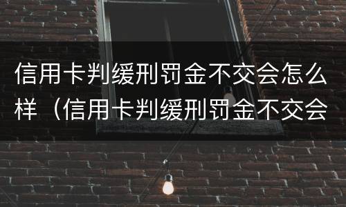 信用卡判缓刑罚金不交会怎么样（信用卡判缓刑罚金不交会怎么样吗）
